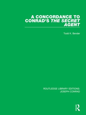 cover image of A Concordance to Conrad's the Secret Agent